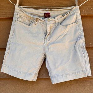 Lings Jeans Womens Tan Stretchy Shorts Size 7/8 Cotton & Spandex